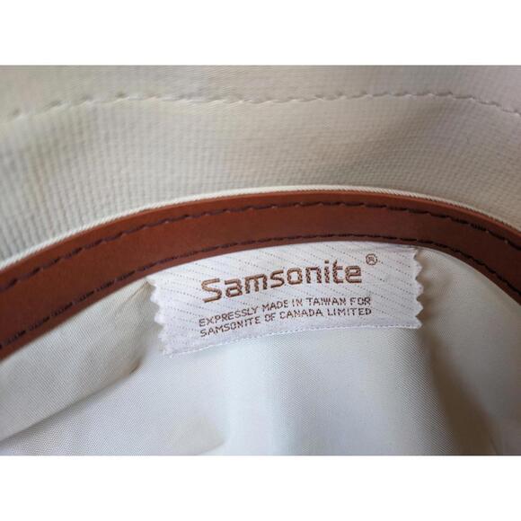 Samsonite Taiwan Duffle Bag 21" Travel Carry-On Beige Canvas - Picture 12 of 12